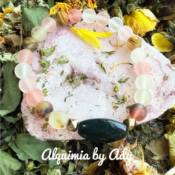 Agate and tourmaline bracelet - Picture 1 of 1